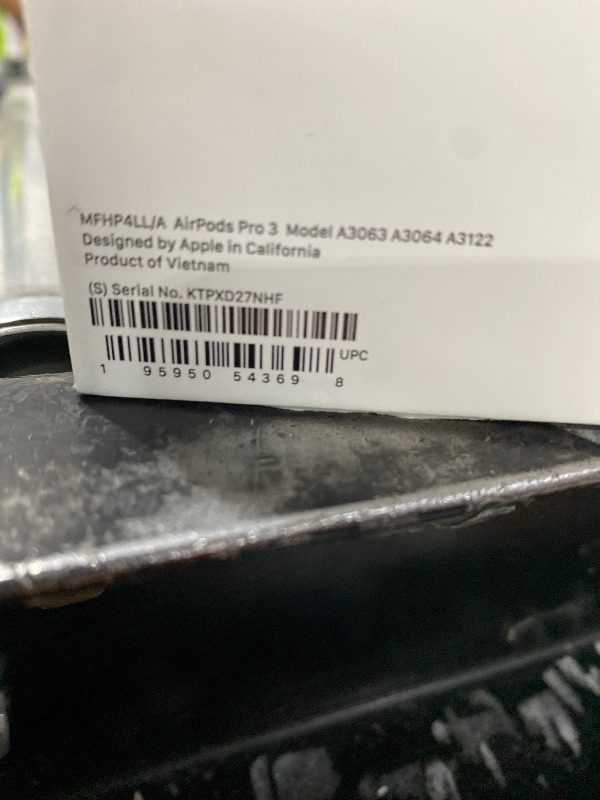 Photo 1 of Apple AirPods Pro 3 Wireless Earbuds, Active Noise Cancellation, Live Translation, Heart Rate Sensing, Hearing Aid Feature, Bluetooth Headphones, Spatial Audio, High-Fidelity Sound, USB-C Charging