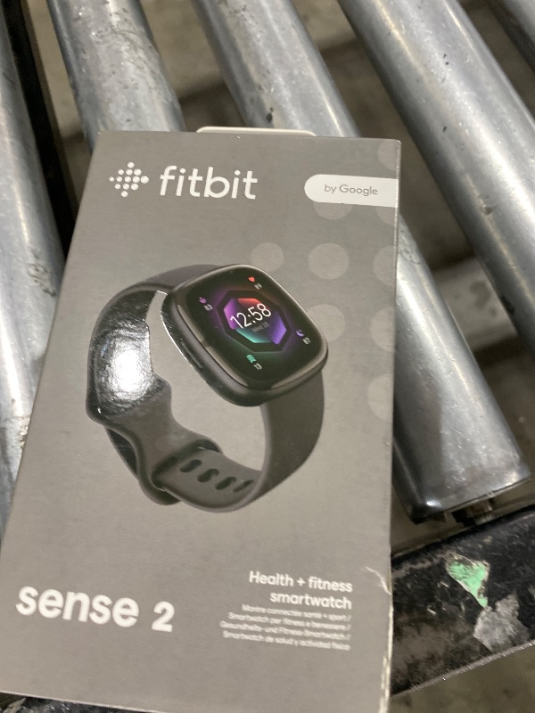 Photo 1 of Fitbit Sense 2 Advanced Health and Fitness Smartwatch with Tools to Manage Stress and Sleep, ECG App, SpO2, 24/7 Heart Rate and GPS, Shadow Grey/Graphite, One Size (S & L Bands Included)