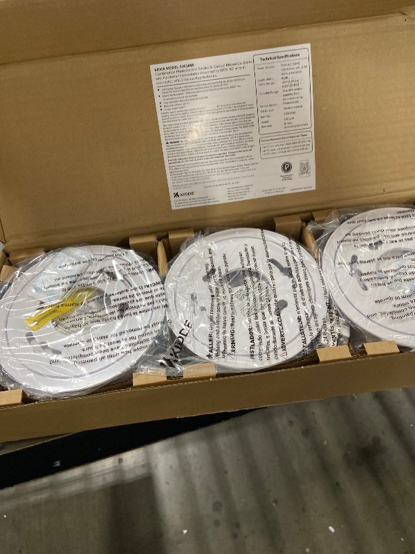 Photo 1 of Kidde  And Carbon Monoxide Detector, Hardwired with AA Battery Backup, LED Status Lights, Interconnected, 85 dB Alarm, 5 inches, 30CUAR, 3 Pack