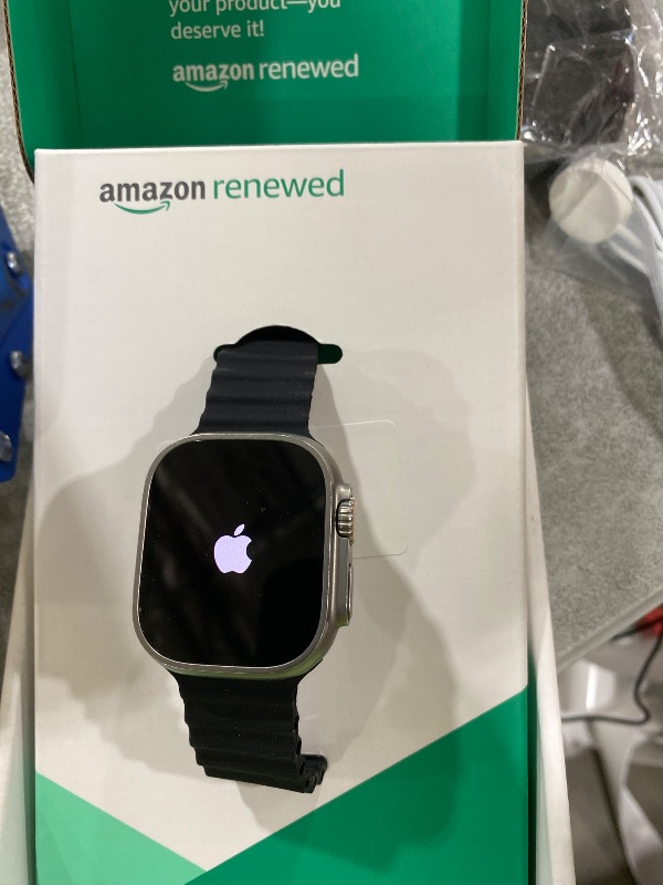 Photo 1 of Apple Watch Ultra [GPS + Cellular 49mm] Titanium Case with Midnight Ocean Band, One Size (Renewed Premium)
