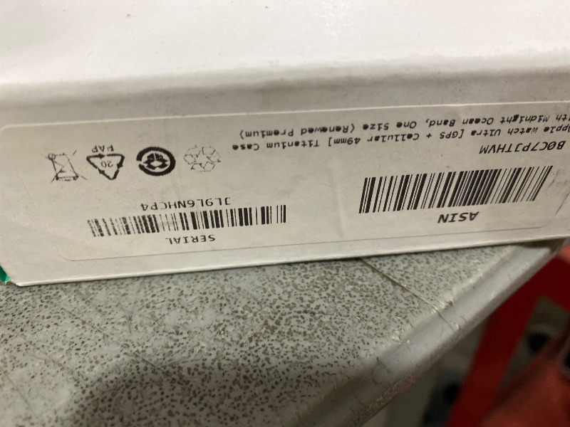 Photo 1 of Apple Watch Ultra [GPS + Cellular 49mm] Titanium Case with Midnight Ocean Band, One Size (Renewed Premium)