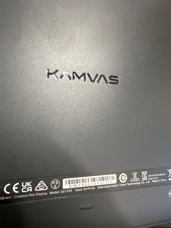 Photo 1 of HUION Kamvas 13 (Gen 3) Drawing Tablet with Screen,13.3" Full-Laminated Art Tablet with Anti-Sparkle Canvas Glass 2.0, 99% sRGB, PenTech 4.0, 16384 Pen Pressure, Dual Dial for PC, Mac, Android, Black