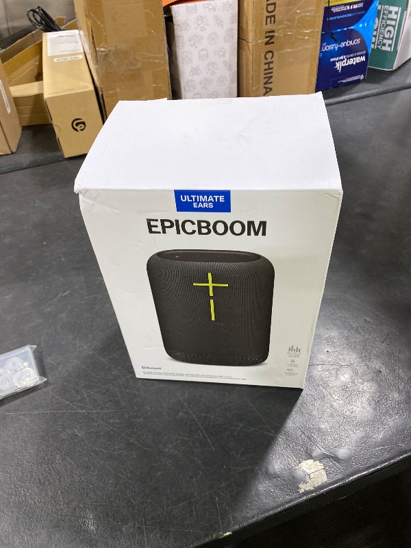 Photo 1 of Ultimate Ears EPICBOOM, Portable Wireless Bluetooth Speaker, Big Bass and Immersive, 360-Degree Sound, Adaptive EQ, IP67 Waterproof, Floatable, 17 Hour Battery, 180 ft Range, USB C - Charcoal Black