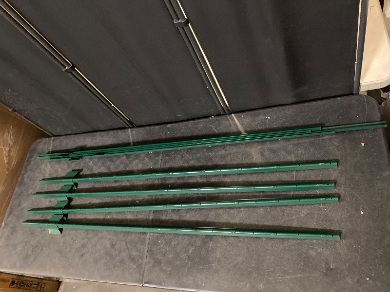 Photo 1 of 20 Pack Metal Fence Posts 4 FT Green – Heavy Duty U-Post Garden Stakes, No-Dig Post Anchors for Wire Fencing, Rustproof Powder-Coated Steel, Temporary Fencing & Corner Support for Farm, Yard & Garden