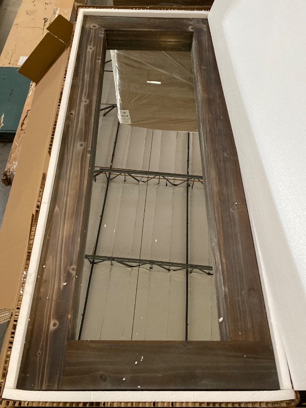 Photo 1 of 24x64Barnyard Designs  Large Wooden Full Length Floor Mirror, Oversized Wood Framed Full Size Body Mirror for Bedroom, Brown