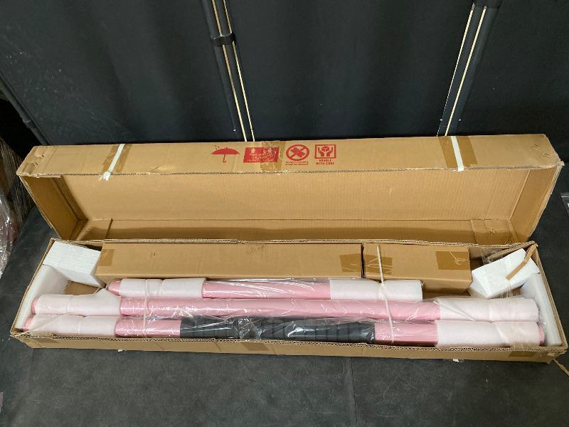Photo 1 of Adjustable 4FT Pink Solid Wood Ballet Barre for Dance Training with Stepless