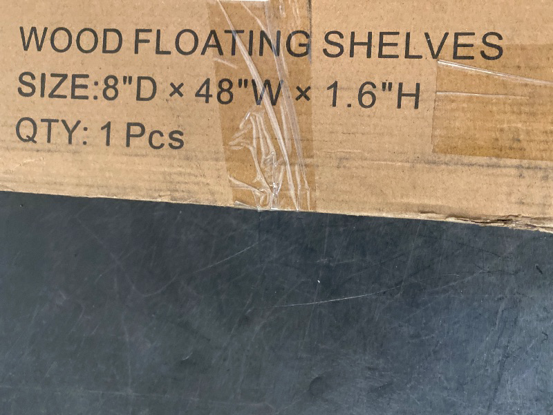 Photo 1 of Ballucci 48" Floating Shelves, 2-Pack Wood Wall Shelf Set with Invisible Brackets, 8" Deep, White