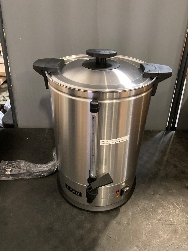 Photo 1 of SYBO 120 Cup Commercial Coffee Urn & Hot Beverage Dispenser Stainless Steel Percolate Maker Fast Brew Keeps Warm – Ideal for Tea Water at Events Catering 18 L Metallic