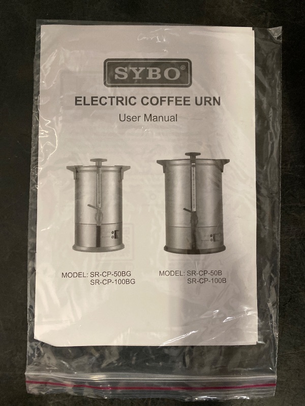 Photo 1 of SYBO 120 Cup Commercial Coffee Urn & Hot Beverage Dispenser Stainless Steel Percolate Maker Fast Brew Keeps Warm – Ideal for Tea Water at Events Catering 18 L Metallic