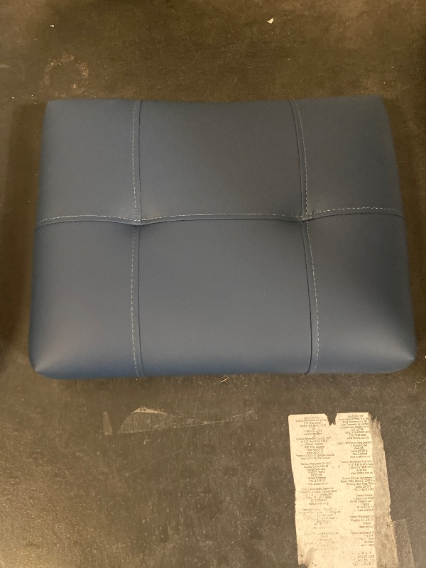 Photo 1 of 24 Inch Bar Stools Set of 2, Backless Counter Height Bar Stools, Upholstered Kitchen Barstools with Metal Base, Blue PU Leather Saddle Stools for Kitchen Island, Dining Room,302PBL