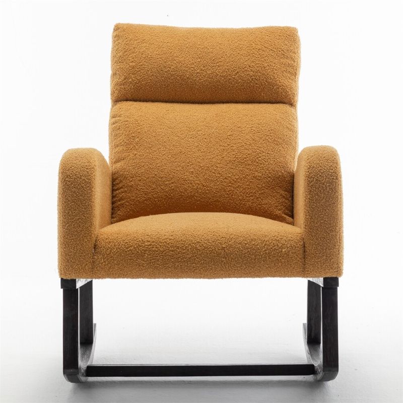 Photo 1 of Modern Accent Teddy Kids Rocking Chair for Infants and Children(Wood Color Legs)