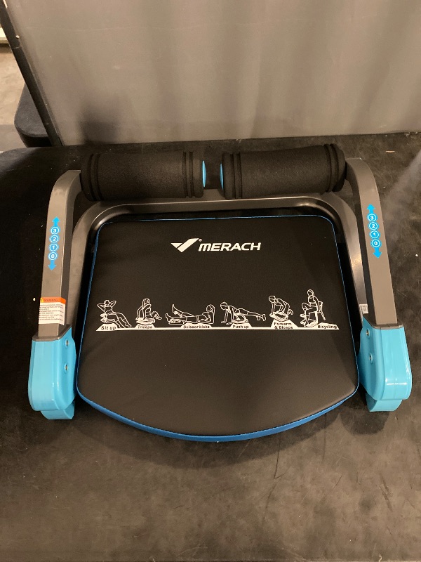 Photo 1 of Ab Machine, Ab Workout Equipment with 3 Adjustable Resistance, Sit Up Machine & Exercise Equipment, Foldable Ab Crunch Machine for Home Gym, Modern Style, Blue and Black