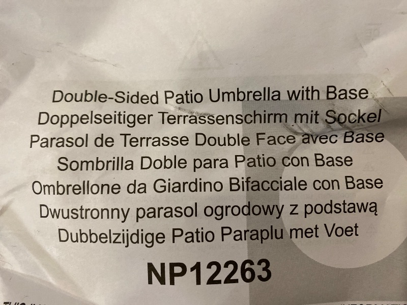 Photo 1 of 15ft Double-Sided Patio Extra Large Twin Umbrella with Base
