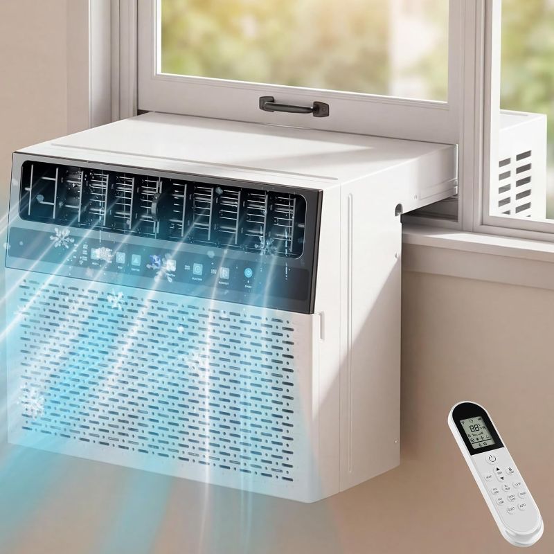 Photo 1 of AKIRES U-Shaped Window Air Conditioner, 12,000BTU Air Conditioner Window Unit, Cools up to 550 Sq. Ft, Window AC with Cool, Fan, Dry, Sleep, Energy Saver, and Auto,6 Modes,24H Timer,Home,Office White