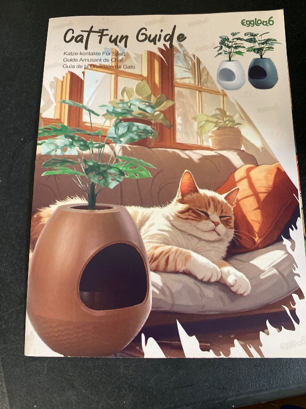 Photo 1 of Egglao6 Plant Litter Box Furniture with 3PCS Cat Litter Box Liners Secret Kitty Enclosure with Odor Removal System, Decorative Top and Cat Litter Scoop, Quick Assembly, Extra Large (Grey)
