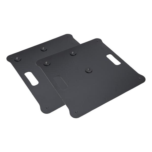 Photo 1 of Pair of Polaris Base Plates – 2 Heavy-Duty Speaker Pole Base Plates in Black