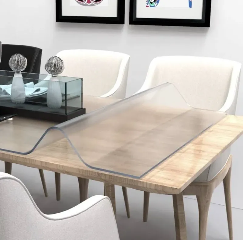 Photo 1 of VALLEY TREE 24 x 60 Inch Clear Table Cover Protector, 1.5mm Thick PVC Plastic Desk Protector, Clear Desk Mat, Waterproof Table Pad for Dining Table or Office Desk