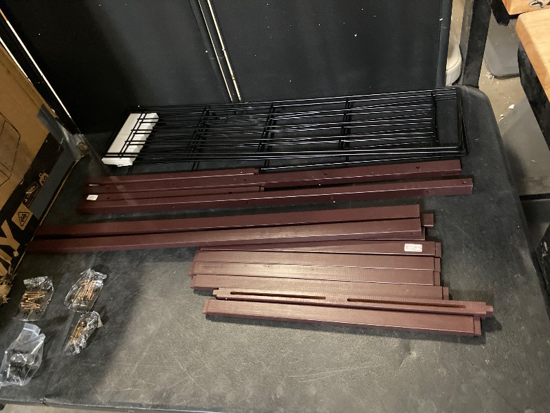 Photo 1 of Free Standing Pet Gate - 38"-71" Adjustable Sturdy Solid Wood Dog Gate for Indoor Use, Doorway, Stairs, Brown