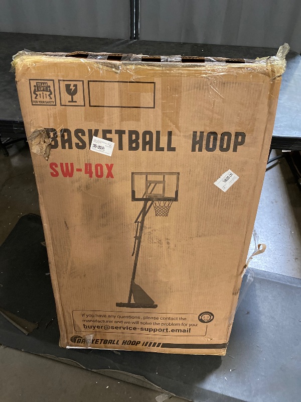 Photo 1 of Portable Basketball Hoop for Backyard Driveway, Adjustable Outdoor Basketball Goal with Stable Base and Shatterproof Backboard for Youth and Adults