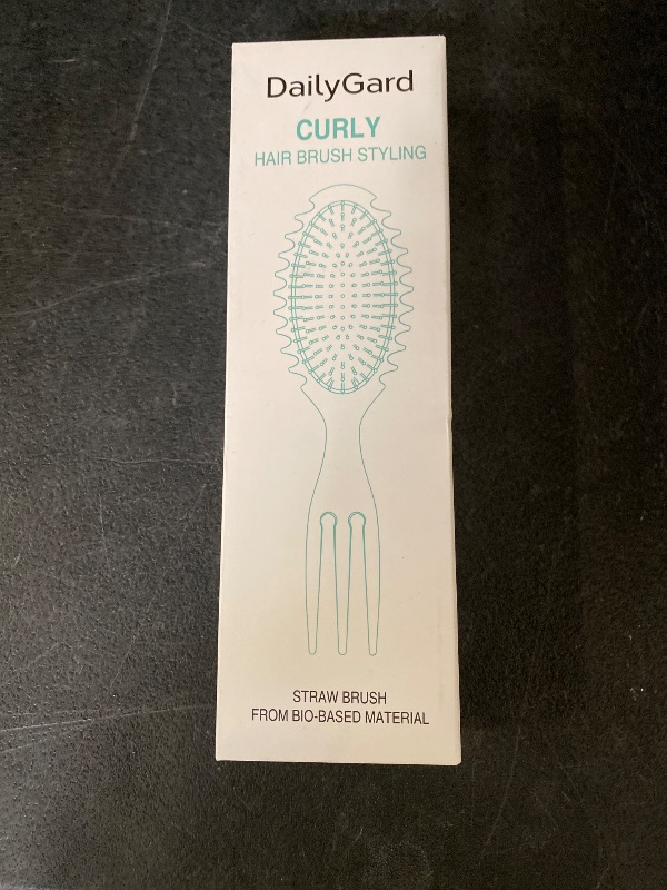 Photo 1 of Curly Hair Boar Bristle Curl Defining Brush for Wave Straight Hair, Unique Trident Handle Design Defineing Brush for Wet Dry Hairs Styling Massage Hairbrush Hairs Pick Comb Green