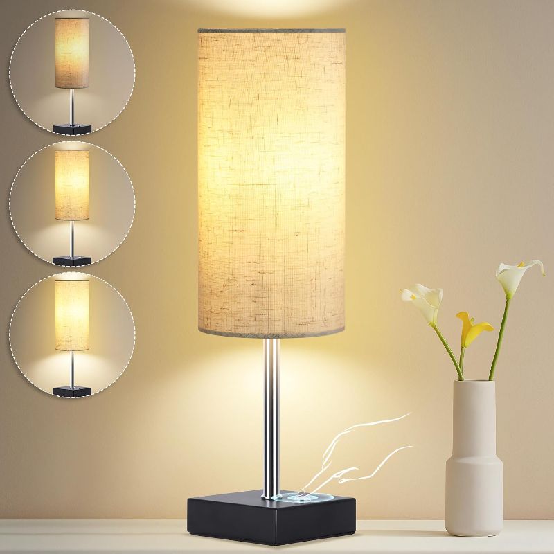 Photo 1 of AVV Cordless Table Lamp with Dimmable, Rechargeable 3 Modes Battery Powered Bedside Lamp, rv Essentials Battery Operated Lamps, Touch Lamp for Bedroom, Living Room, Reading Room, 15 Inch Beige