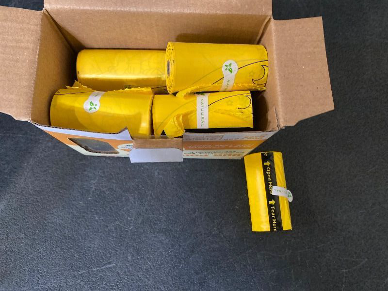 Photo 1 of Dog Poop Bags-150 Counts with Holder (10 Rolls), Biodegradable Poop Bags, Eco-friendly and Easy to Open, Thick Dog Waste Bags (Yellow
