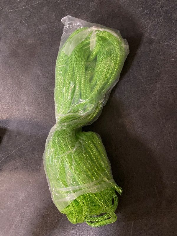 Photo 1 of 25 Yards Christmas Mesh Tubing for Crafts Lime Green Deco Mesh Tubing for Wreath 8 mm Metallic Foil Poly Tube Flexible Metallic Foil Ribbons for DIY, Gift Wraps, Christmas Tree Decor