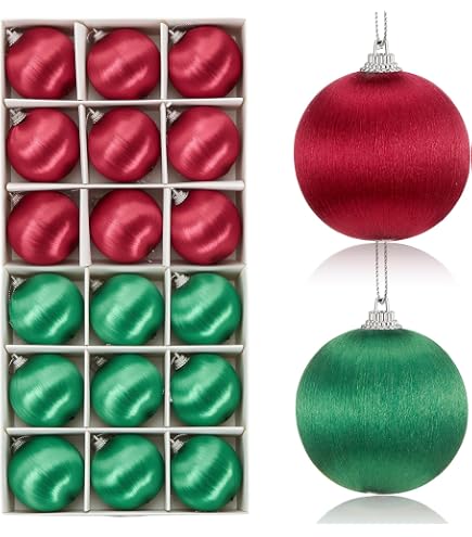 Photo 1 of BESTOYARD 18pcs Christmas Ball Ornaments Silk Thread Ball Hanging Ornament With String for Christmas Wedding Decor (Random Color)