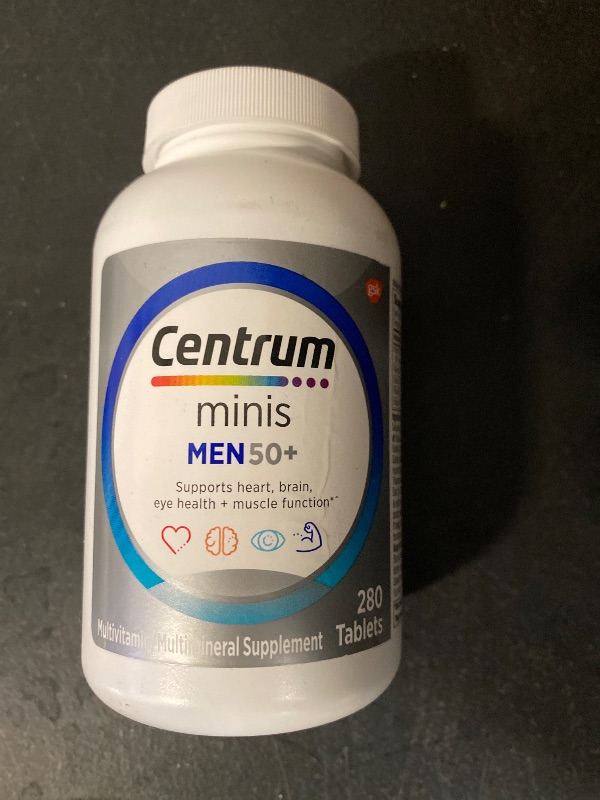 Photo 1 of Centrum Minis Silver Multivitamin for Men 50 Plus, Multivitamin/Multimineral Supplement, Vitamin D3, B-Vitamins and Zinc, Non-GMO Ingredients, Supports Memory and Cognition in Older Adults - 280 Ct