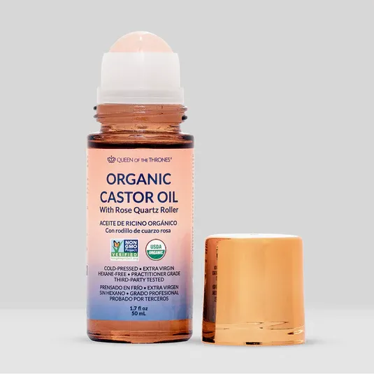Photo 1 of Castor Oil Rose Quartz Roll-On