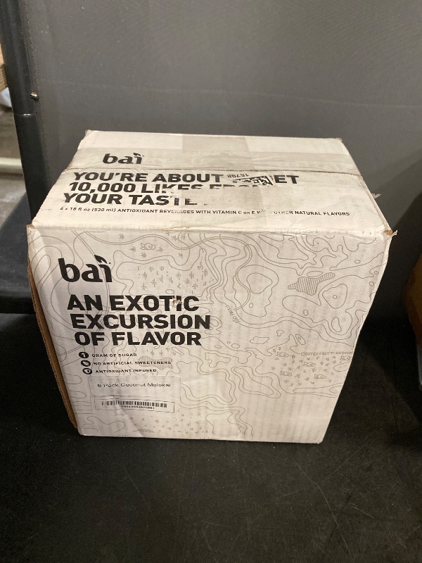 Photo 1 of Bai Antioxidant Infused Water Beverage, Molokai Coconut, with Vitamin C and No Artificial Sweeteners, 18 Fluid Ounce Bottle, 6 Pack
