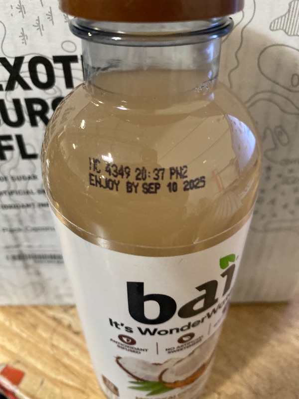 Photo 1 of Bai Antioxidant Infused Water Beverage, Molokai Coconut, with Vitamin C and No Artificial Sweeteners, 18 Fluid Ounce Bottle, 6 Pack