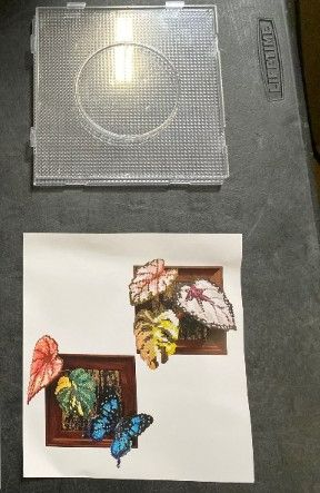 Photo 1 of Bead Art Magnetic Wall Frame Kit with Perler Beads and Stencils
