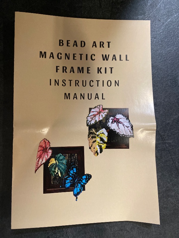 Photo 1 of Bead Art Magnetic Wall Frame Kit with Perler Beads and Stencils