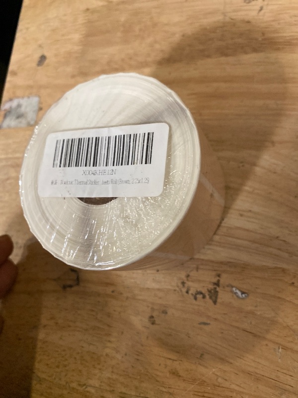 Photo 1 of 2.25 Inch Brown Circle Thermal Sticker Labels, Self-Adhesive Round Direct Thermal Labels for Logo Design, QR Code, 750 Sheets/1 Roll