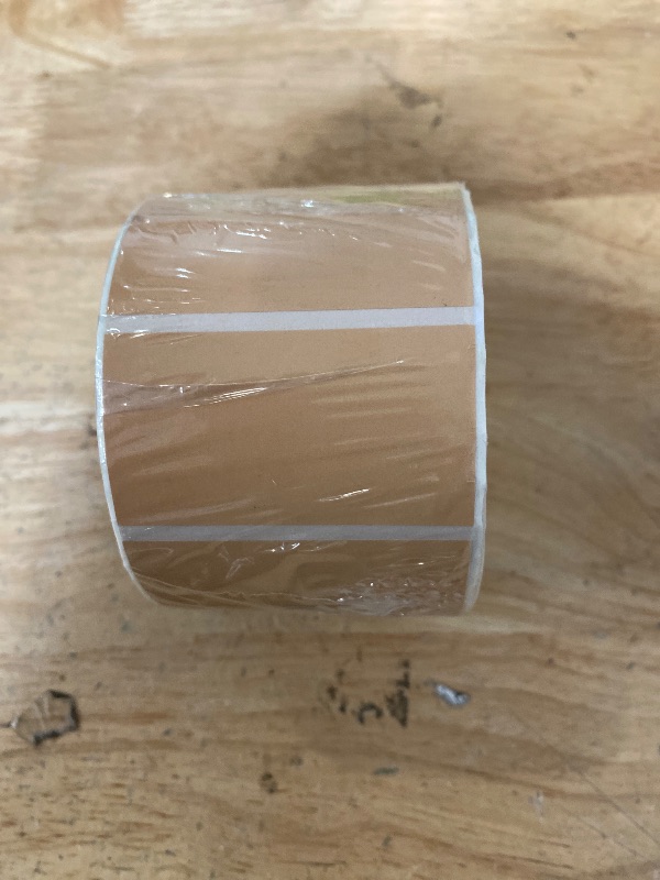 Photo 1 of 2.25 Inch Brown Circle Thermal Sticker Labels, Self-Adhesive Round Direct Thermal Labels for Logo Design, QR Code, 750 Sheets/1 Roll