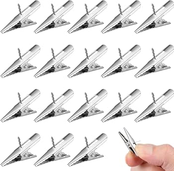Photo 1 of 25Pcs Christmas Ball Ornament Clips Iron Metal Alligator Clips Spring Clamps Test line Crocodile Clip Baubles Hooks Hanger for Christmas Tree Decoration