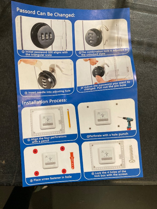 Photo 1 of 2 Pack Gedreew Large Thermostat Lock Box with Combination Lock, Clear Thermostat Cover Guard On Wall, AC Lock Box Cover Fits Thermostats 5"H x 6" W or Smaller