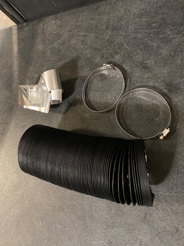 View 2 of 5-Inch 6.55 Feet Long 200cm Dryer Vent Hose, Thickened aluminium foil flexible aluminium ducting 2 hose clamps for HVAC, grow tents, kitchen fresh air and exhaust air, bathroom exhaust. Brand: Zrigiwr