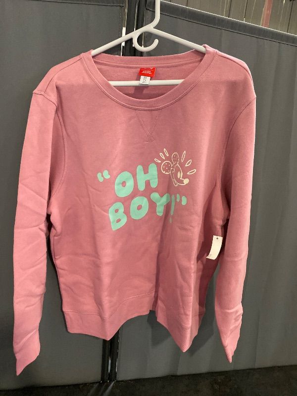 Photo 1 of (XL) Amazon Essentials Disney | Marvel | Star Wars | Princess Women's Long Sleeve Fleece Crew Sweatshirts, Mickey Oh Boy, X-Large
