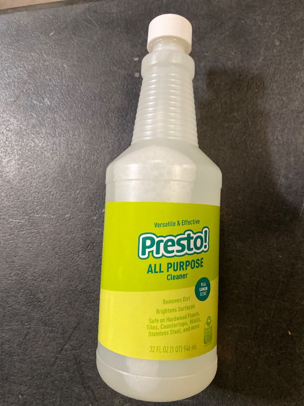Photo 1 of Amazon Brand - Presto! Multi-Surface Cleaner Concentrate, 2X Concentrated Formula, Lemon Scent, Streak-Free All Purpose Cleaner for Hardwood Floors, Tile, Countertops, 32 fl oz, 2-Pack