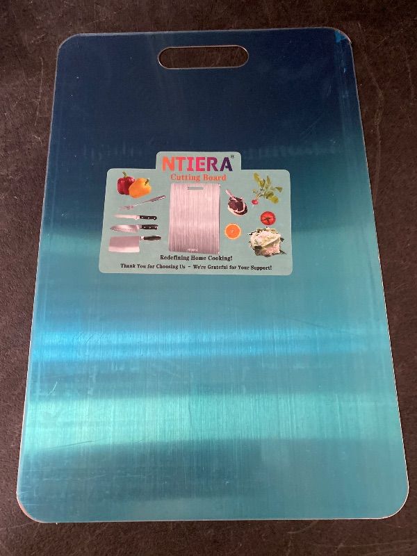 Photo 1 of New Titanium Cutting Board-Stainless Steel Cutting Boards for kitchen,Double-Sided Food Grade Non Toxic Cutting Board,Chopping Boards Necessities for Home Outdoor Camping Meal Prep,Easy to Clean(XL)