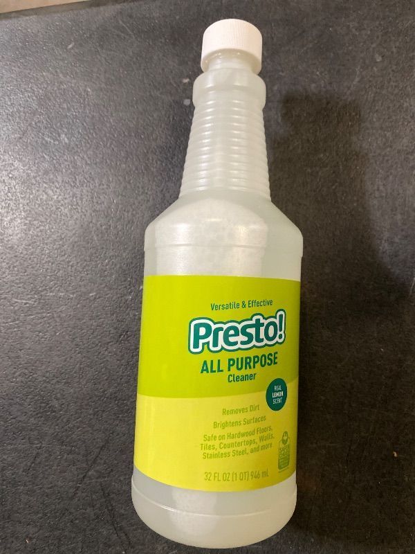 Photo 1 of Amazon Brand - Presto! Multi-Surface Cleaner Concentrate, 2X Concentrated Formula, Lemon Scent, Streak-Free All Purpose Cleaner for Hardwood Floors, Tile, Countertops, 32 fl oz, 2-Pack