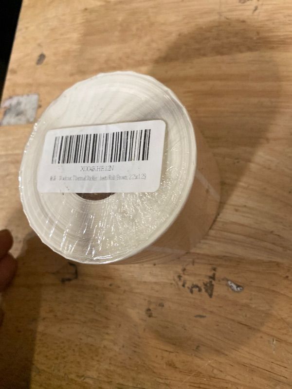 Photo 1 of 2.25 Inch Brown Circle Thermal Sticker Labels, Self-Adhesive Round Direct Thermal Labels for Logo Design, QR Code, 750 Sheets/1 Roll
