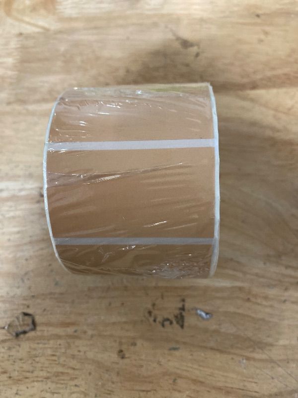 Photo 1 of 2.25 Inch Brown Circle Thermal Sticker Labels, Self-Adhesive Round Direct Thermal Labels for Logo Design, QR Code, 750 Sheets/1 Roll