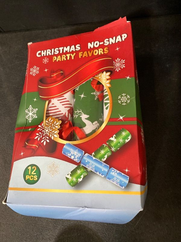 Photo 1 of CCINEE 12 Packs Christmas No-snap Party Table Favors, Party Poppers with Prizes for Xmas Gifts for Holiday Prize