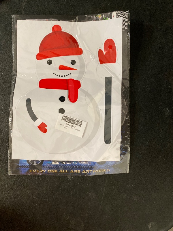 Photo 1 of Arwrilt Christmas Snowman Rear Wiper Sticker, Waterproof Snowman Car Window Bumper Decal, Cute Xmas Decal Car Sticker, Funny Winter Holiday Decor for SUV Truck (Red)