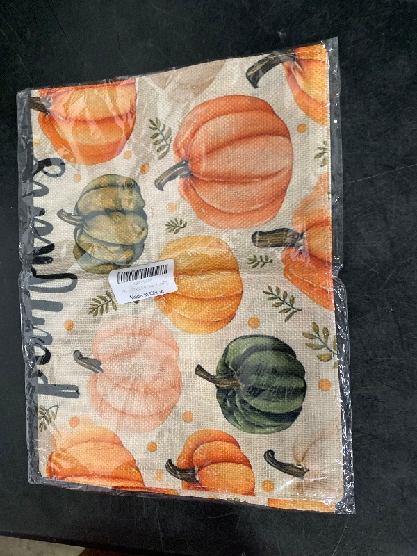Photo 1 of ALEXMACLIST Hello Pumpkin Fall Garden Flag Thanksgiving Decor For Outside,12x18 Inch Double Sided Burlap Seasonal Autumn Small Flags for Outside, Yard Lawn Outdoor Harvest Banner Sign Decoration Fall Yard Decor Outdoor Flag.