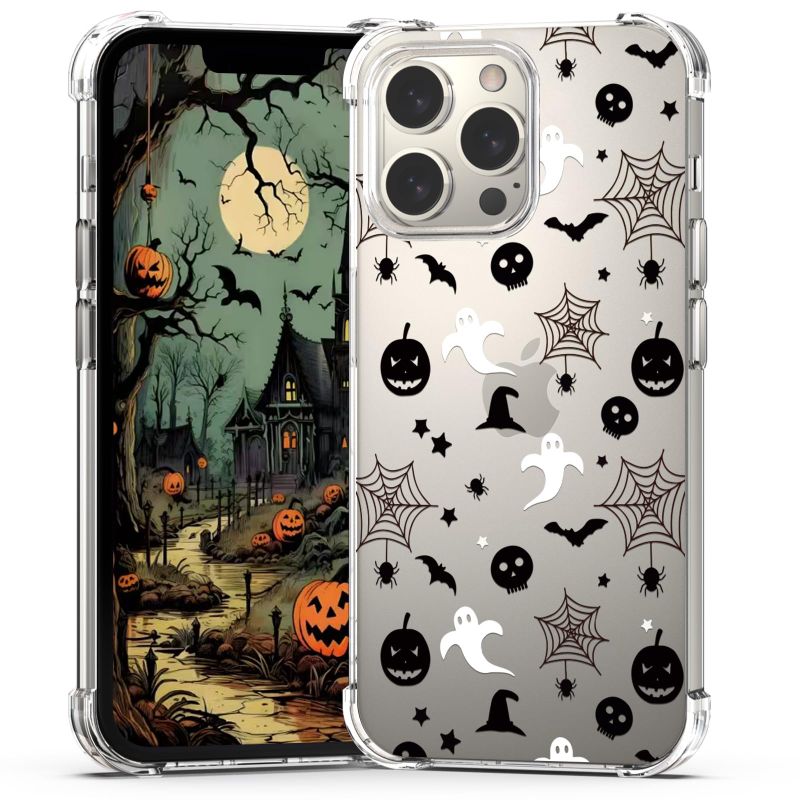 Photo 1 of BEIMEITU for iPhone 12Mini Case Halloween Pumpkin Skull, Cute Design Women Girls Case Clear Shockproof Soft Slim Mobile Phone Cover for iPhone 12 Mini Kids