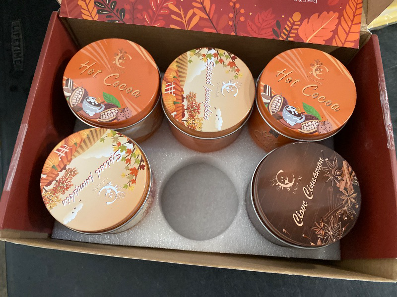 Photo 1 of 58oz Winter Scented Candles Set 6Pcs Aromatherapy Soy Wax Decorative Candles for Birthday Halloween Christmas, House Warming Gifts for Women 9oz Apple/Vinilla/Cinnamon/Pumpkin/Latte/Cocoa Candle